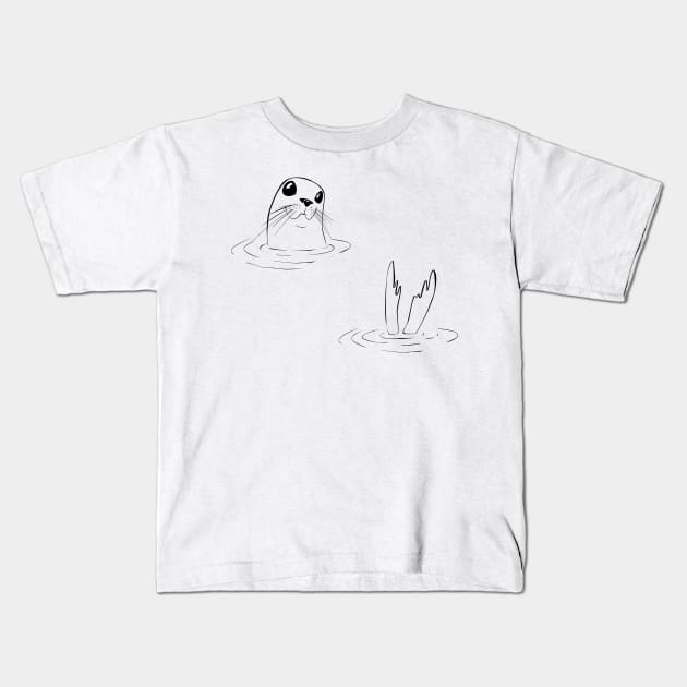 cute seal Kids T-Shirt by gh30rgh3